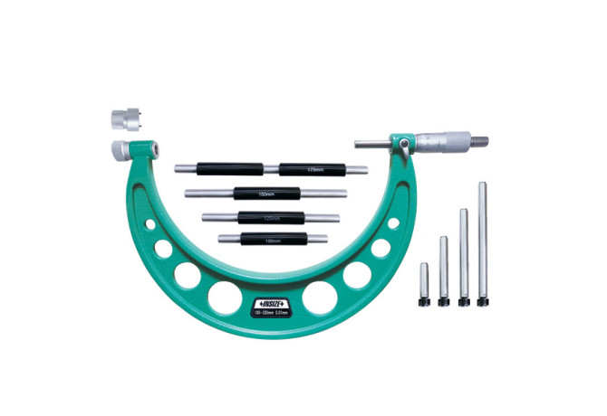 Микрометр гладкий 100-200мм 0.01мм со сменными штоками (3206-200A) INSIZE