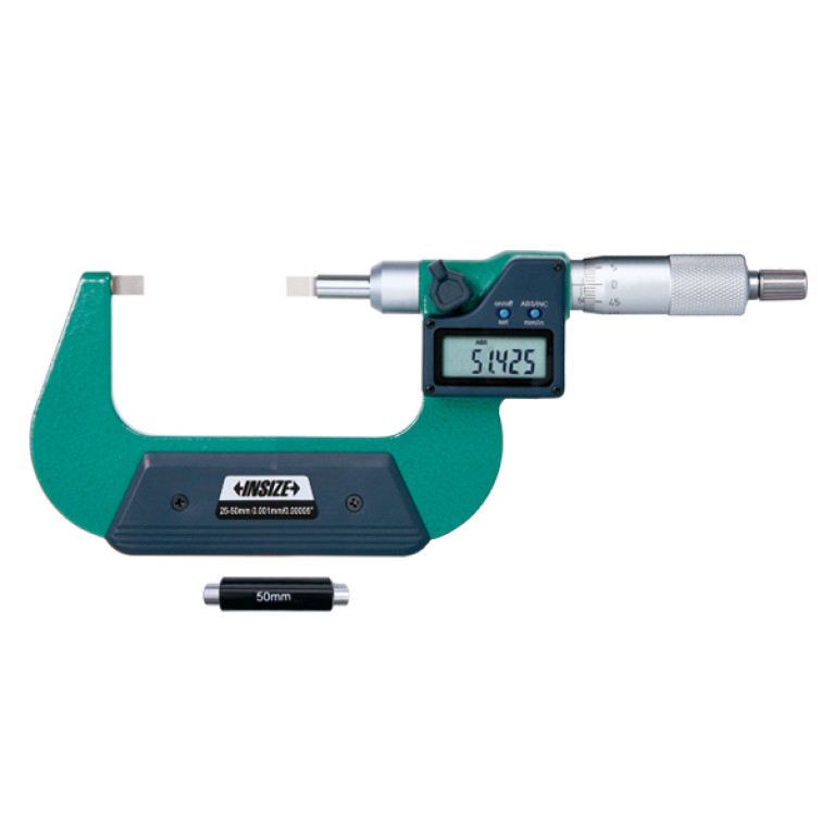 Микрометр цифровой с лезвийными губками с невращающимся шпинделем 50-75мм 0.001мм (3532-75A) INSIZE