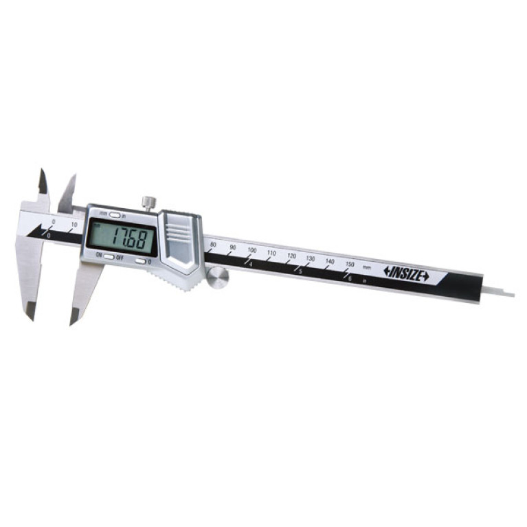 Штангенциркуль цифровой 150мм 0.01мм вылет губок 40мм цинковый корпус с роликом (1114-150A) INSIZE