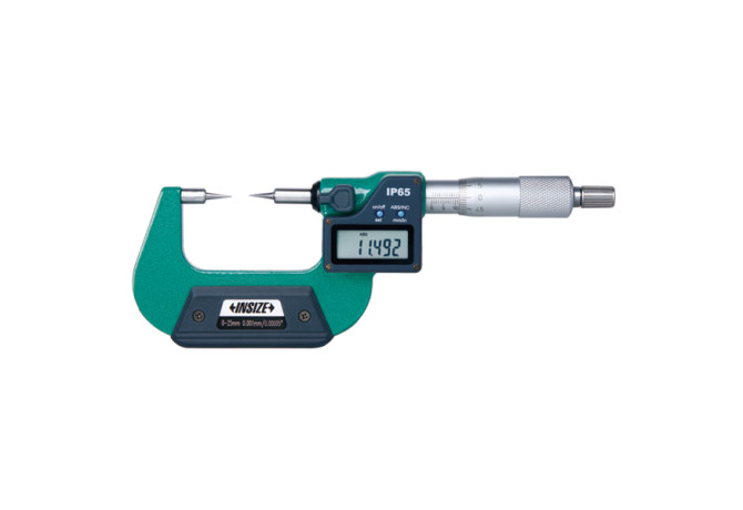 Микрометр цифровой с точечным контактом 15° 0-25мм 0.001мм (3530-25BA) INSIZE