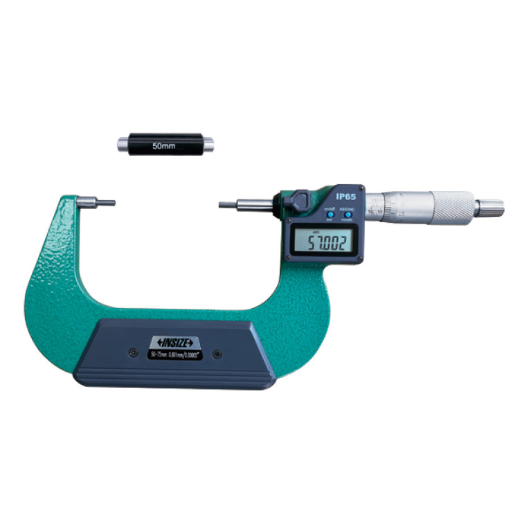Микрометр цифровой со ступенчатыми измерительными поверхностями 50-75мм 0.001мм IP65 (3533-75BA) INSIZE