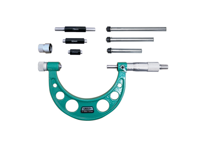 Микрометр гладкий 0-100мм 0.01мм со сменными штоками (3206-100A) INSIZE