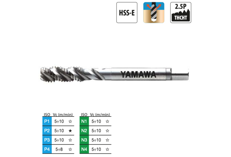 Метчик MF45x3 винтовой SP 374 ISO2(6H) (SM045SANEB) YAMAWA