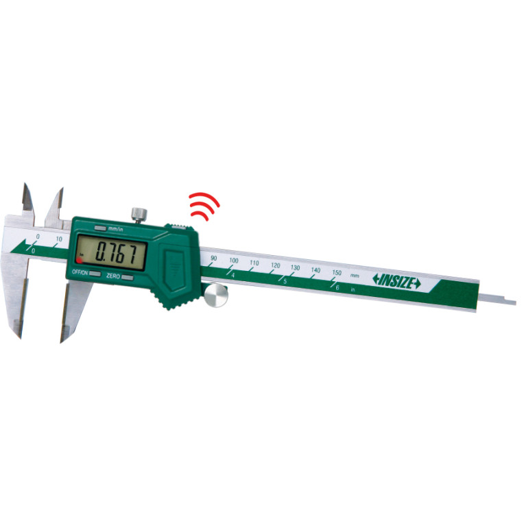 Штангенциркуль цифровой с беспроводной связью 300мм 0.01мм вылет губок 60мм с твердосплавными губками без ролика (1110-300AWWL) INSIZE