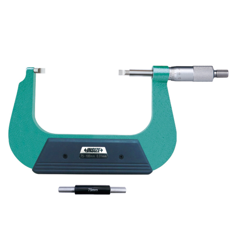 Микрометр с лезвийными губками с невращающимся шпинделем 75-100мм 0.01мм (3232-100BA) INSIZE