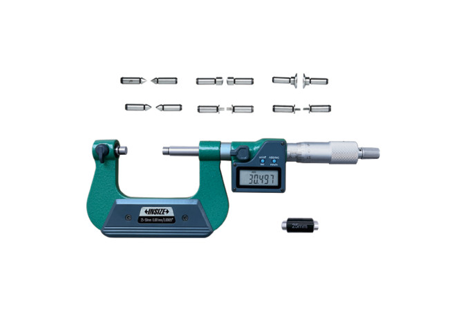 Микрометр универсальный цифровой с невращающимся шпинделем 25-50мм 0.001мм (3580-50A) INSIZE