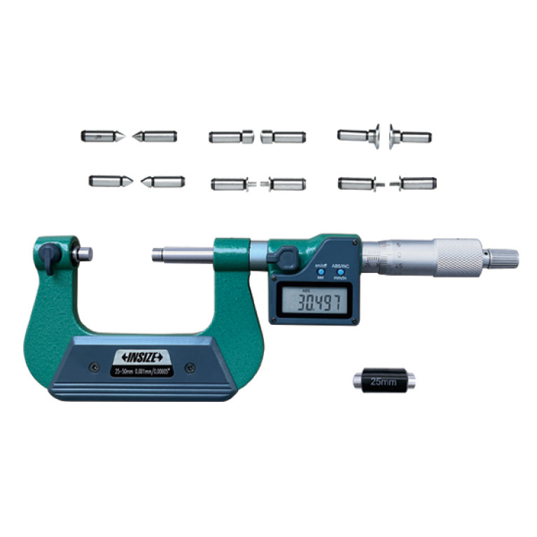 Микрометр универсальный цифровой с невращающимся шпинделем 25-50мм 0.001мм (3580-50A) INSIZE