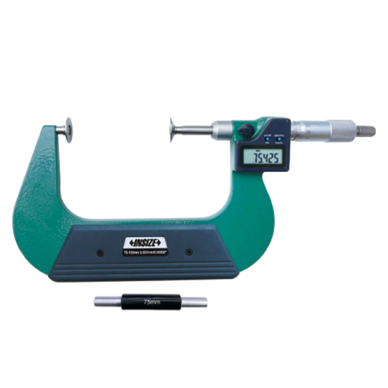 Микрометр дисковый цифровой с невращающимся шпинделем 75-100мм 0.001мм (3594-100A) INSIZE