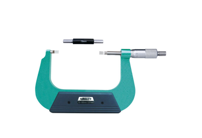Микрометр с лезвийными губками с невращающимся шпинделем 75-100мм 0.01мм (3232-100A) INSIZE