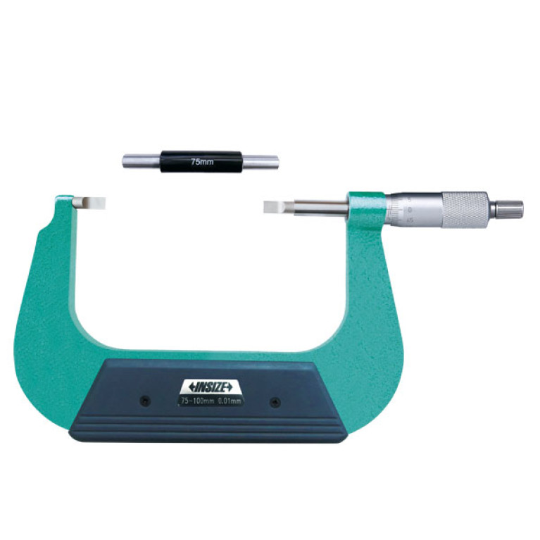 Микрометр с лезвийными губками с невращающимся шпинделем 75-100мм 0.01мм (3232-100A) INSIZE