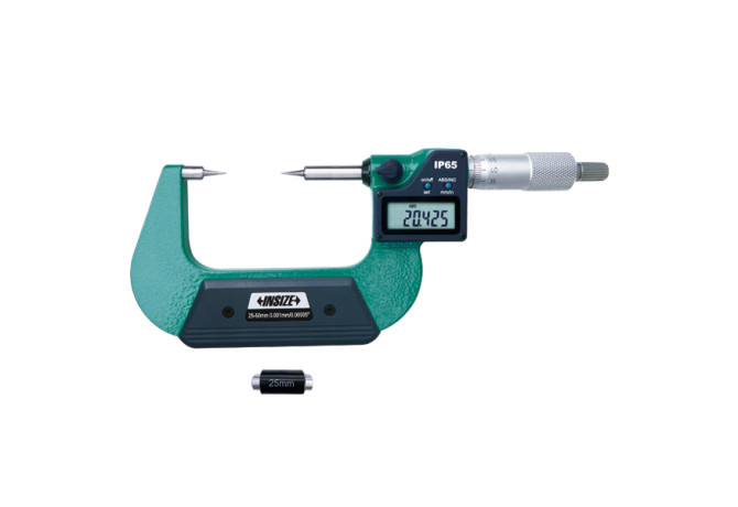 Микрометр цифровой с точечным контактом 15° 25-50мм 0.001мм (3530-50BA) INSIZE