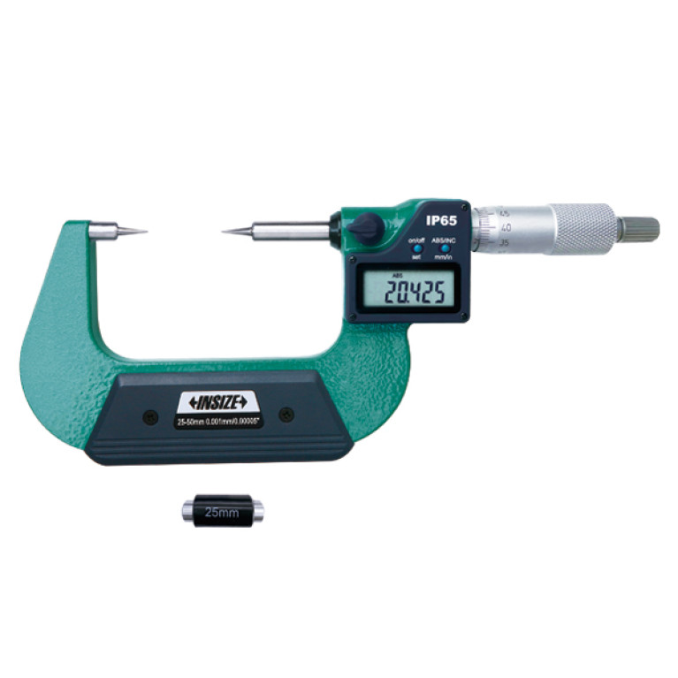 Микрометр цифровой с точечным контактом 15° 25-50мм 0.001мм (3530-50BA) INSIZE
