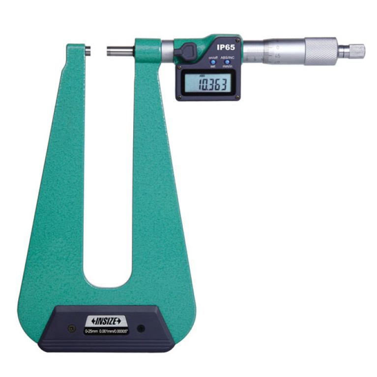 Микрометр цифровой с длинной рамкой 0-25мм 0.001мм глубина рамки 155мм (3539-253A) INSIZE