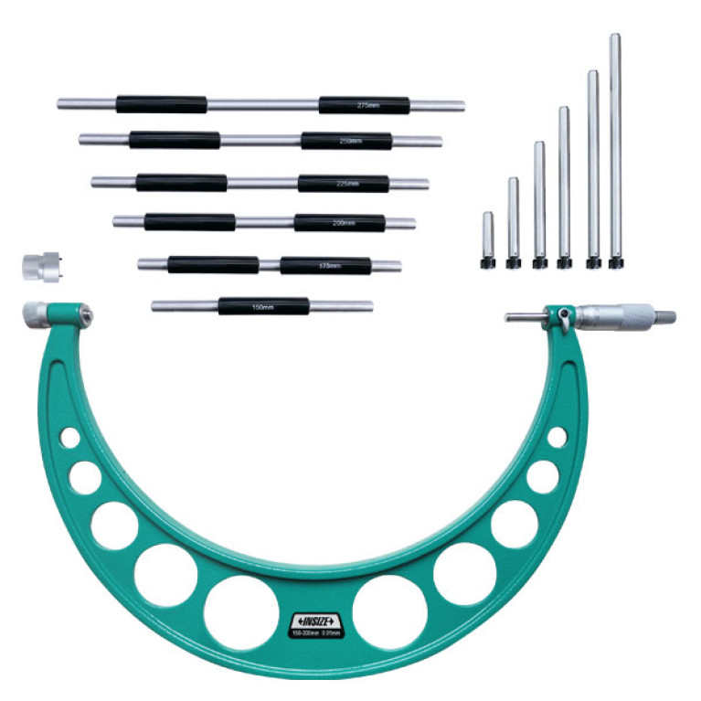 Микрометр гладкий 150-300мм 0.01мм со сменными штоками (3206-300A) INSIZE