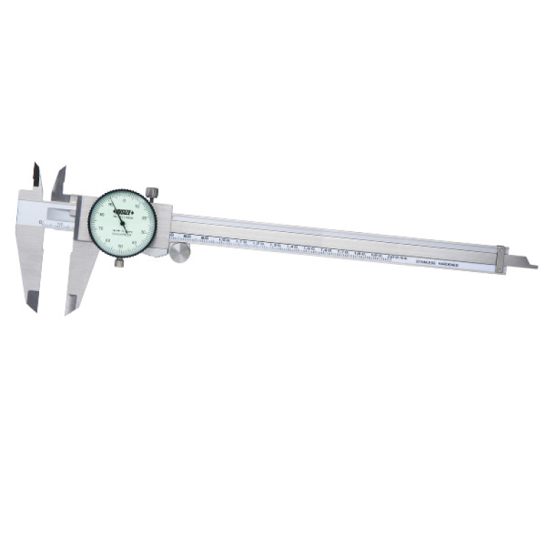Штангенциркуль с круговой шкалой 200мм 0.01мм вылет губок 48мм противоударный с роликом (1311-200A) INSIZE