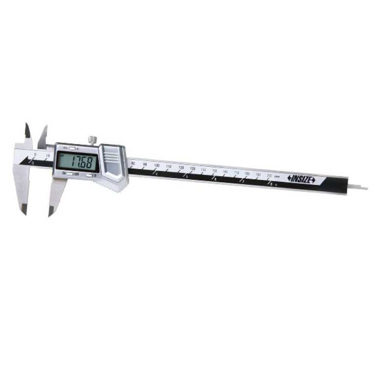 Штангенциркуль цифровой 200мм 0.01мм вылет губок 50мм цинковый корпус (1114-200AW) INSIZE