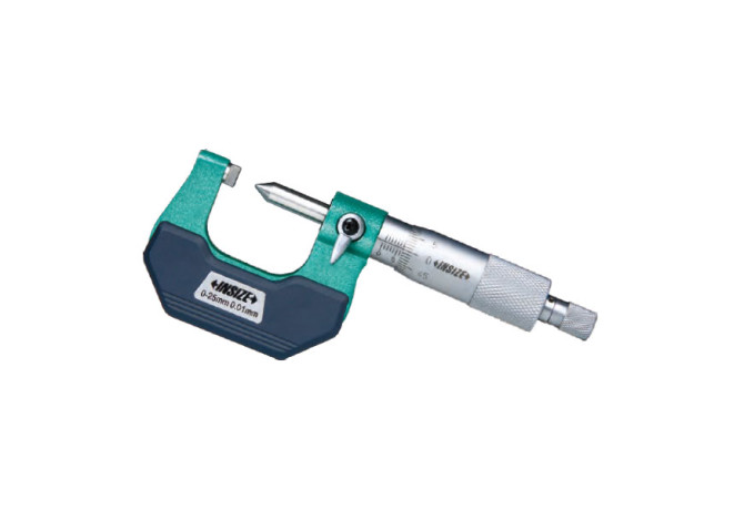 Микрометр для измерения высоты обжима с пяткой тип C 0-25мм 0.01мм (3266-25CA) INSIZE
