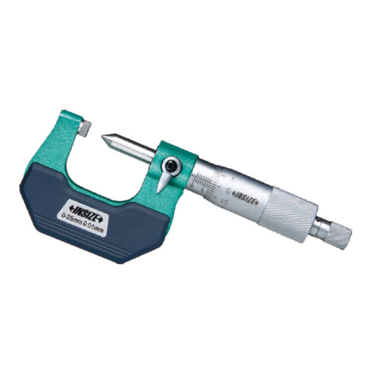 Микрометр для измерения высоты обжима с пяткой тип D 0-25мм 0.01мм (3266-25DA) INSIZE
