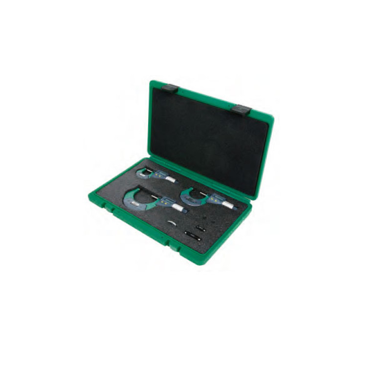 Набор микрометров цифровых с фрикционным барабаном 0-75мм 0.001мм 3шт (3109-753A) INSIZE