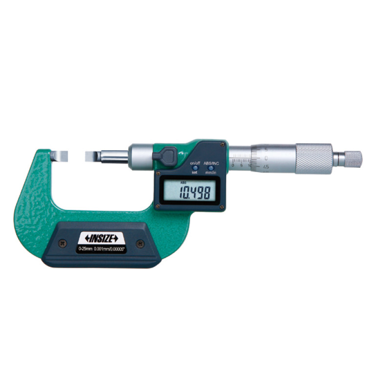 Микрометр цифровой с лезвийными губками с невращающимся шпинделем 0-25мм 0.001мм (3532-25BA) INSIZE