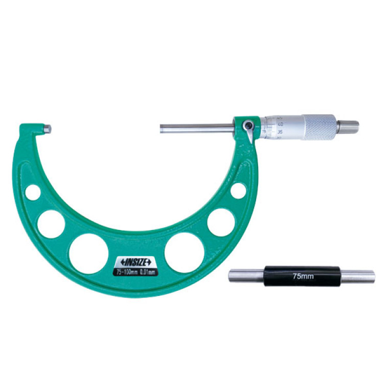 Микрометр гладкий с длинным микровинтом 75-100мм 0.01мм (3209-100) INSIZE