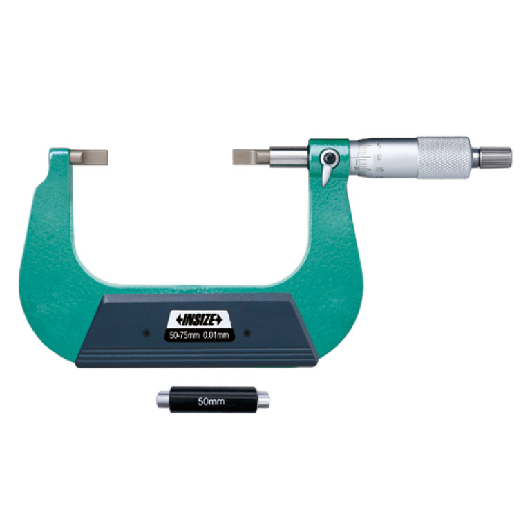 Микрометр с лезвийными губками с невращающимся шпинделем 50-75мм 0.01мм (3232-75A) INSIZE