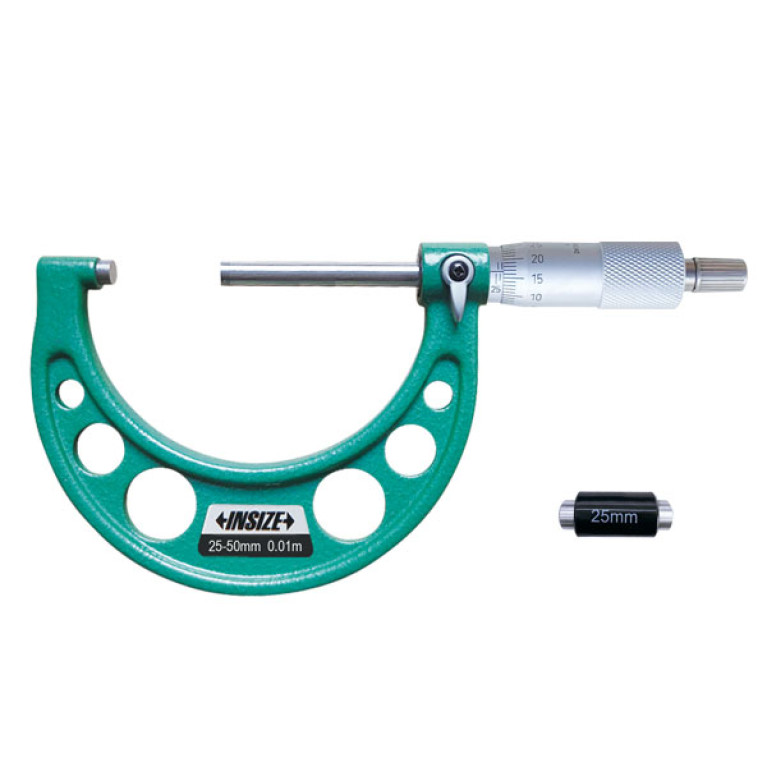 Микрометр гладкий с длинным микровинтом 25-50мм 0.01мм (3209-50) INSIZE